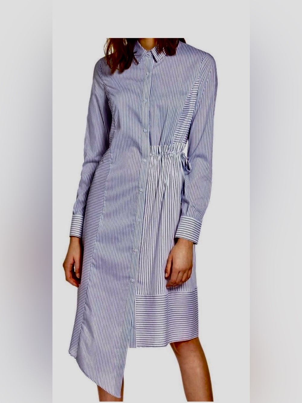 Halogen Midi Shirtdress
White- Blue Mix